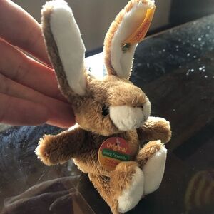 Steiff Brown Bunny Plush with Ear Button
